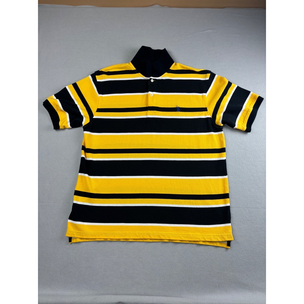 US Polo Assn XXL Yellow & Blue Striped Men's Polo Shirt